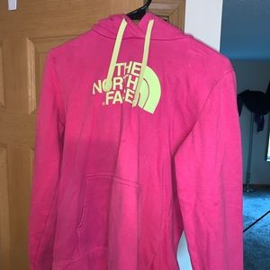 Pink north face pull over